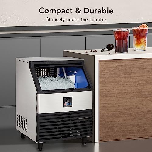 Towallmark Commercial Ice Maker, Creates 440LBS in 24H, Commercial Ice Machine with 88 LBS Ice Storage Capacity, Ice Maker Machine with Auto Self-Cleaning, Each Tray Can Make 144 Pieces of Ice.