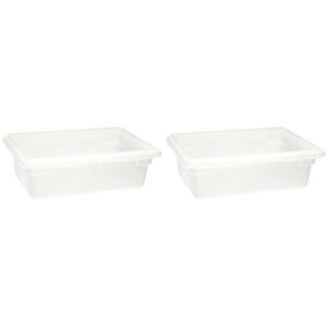 rubbermaid commercial products (fg350900wht) food storage box/tote for restaurant/kitchen/cafeteria, 3.5 gallon, white (pack of 2)