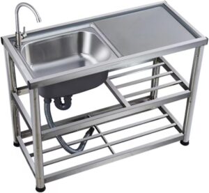 jingtao kitchen sinks commercial catering sinks, 304 stainless steel stand sinks, floor-standing removable sinks, garden sinks, with stand and faucet