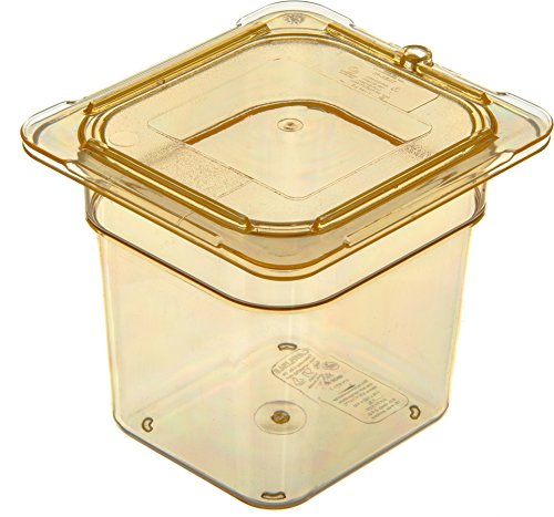 Carlisle FoodService Products 3088513 StorPlus High Heat Food Pan, 6" Deep, Sixth Size, Amber (Pack of 2)