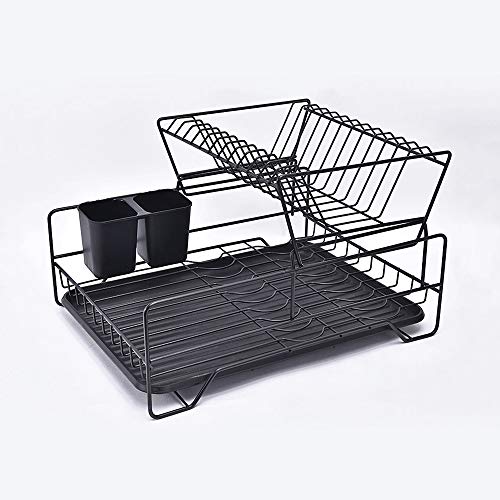 XWWDP Metal Dish Drainer Drying Rack Removable Rust Proof Utensil Holde for Kitchen Counter Storage Rack (Color : D)