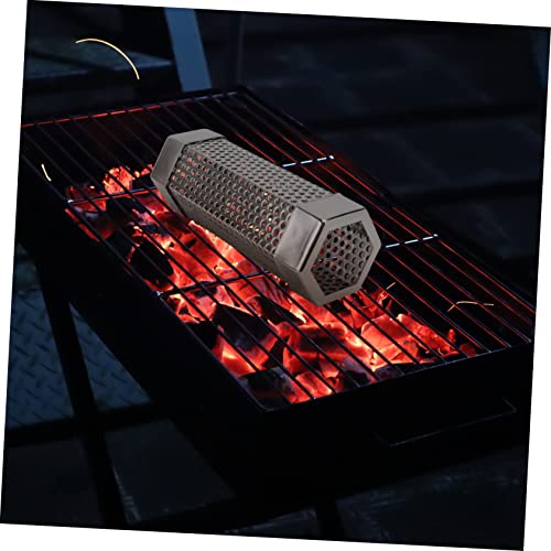 Yardwe 1 Set Smoker Wood Pellet Outdoor Gas Grill Gas Grill Accessories Bbq Wood Pellet Tube Smoker Barbecue Smoker Tube Gas Grills Sturdy Barbecue Tool Stainless Steel Smoker Pipe Silver