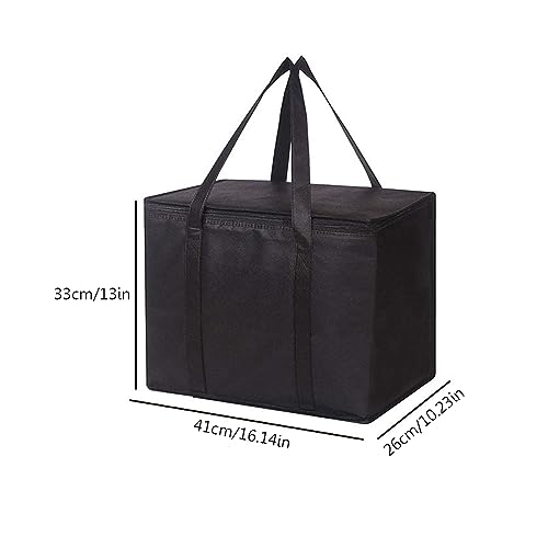 Lifenanny Large Insulated Reusable Grocery Bags, Foldable Cooler Bags with Reinforced Bottom & Handles for Hot or Cold Food Delivery (4 Pack)