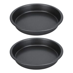 artyshils 2 pcs non stick pizza pan round pizza tray deep thickened carbon steel baking pan for kitchen bakery(9in)