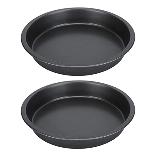 ARTYSHILS 2 Pcs Non Stick Pizza Pan Round Pizza Tray Deep Thickened Carbon Steel Baking Pan for Kitchen Bakery(9in)