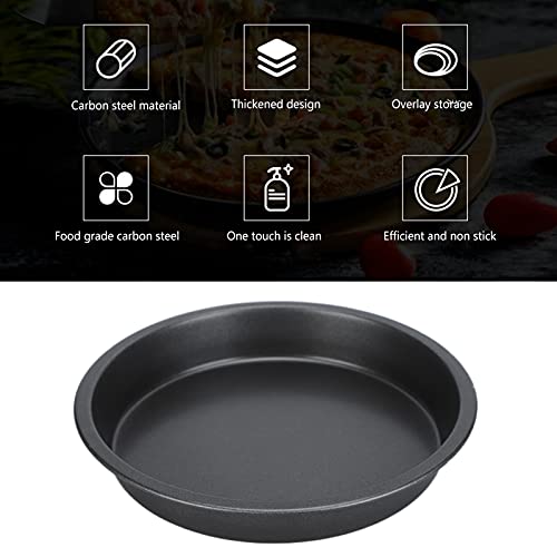 ARTYSHILS 2 Pcs Non Stick Pizza Pan Round Pizza Tray Deep Thickened Carbon Steel Baking Pan for Kitchen Bakery(9in)