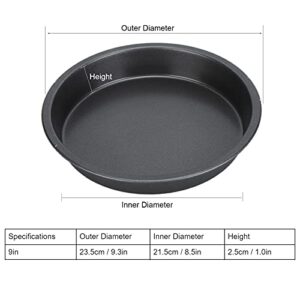 ARTYSHILS 2 Pcs Non Stick Pizza Pan Round Pizza Tray Deep Thickened Carbon Steel Baking Pan for Kitchen Bakery(9in)