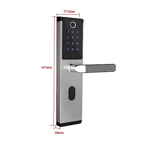 RFID Card Apartment Anti-Theft Fingerprint Password Induction Lock+Card (Left Pull, Silver)