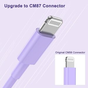 2pack 10ft iPhone Charger, [Apple MFi Certified] Long iPhone Charger Cord 10 ft, Apple Lightning to USB Cable, 10 Foot Fast Charging Cords for iPhone Charger 14/13/12/11/13 Pro/13 Max/X/XS/XR,Purple