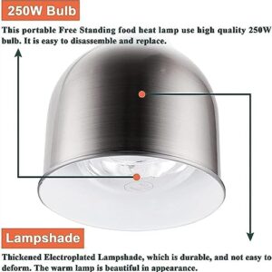 Commercial Kitchen Warming Lamp, Portable Food Heat Lamp Food Warmer, Single/Double Buffet Sculpture Ramp Show Heating Conservation Light, Display Heating Preservation Light (Size : A)