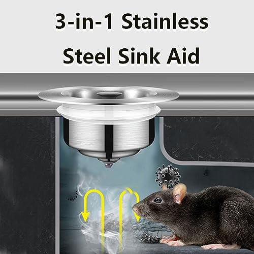 3-in-1 Stainless Steel Sink Aid Kitchen Sink Odor Filte Stainless Steel Kitchen Sink Stopper Stainless Steel Kitchen Sink Drain Strainer and Stopper Combo Kitchen Sink Drain Basket (Color : 1, Size