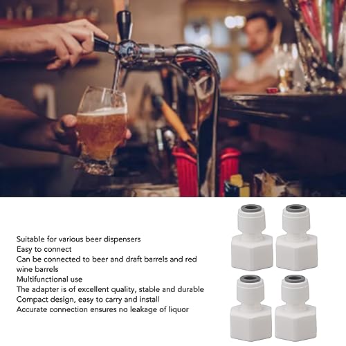 Beer Keg Liquid Dispenser, Beer Barrel Dispenser Adapter, Push in Fitting Quick Joint Connector Draft Beer Dispensing Spigot Keg Tap Beer Machine Maker Dispenser Adapter (5/16)