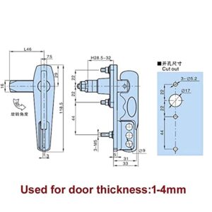 NEZIH Door Handle Lock Electrical Cabinet Home Gate with Padlock Wooden Case Cupboard Accessories MS521 1Pcs