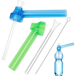 2 pcs reusable straw on the bottle, portable water straw kit, favorites bing bong collectors gift for family