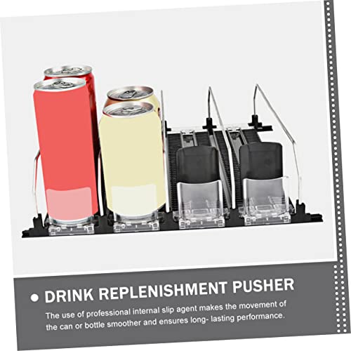 UPKOCH Beverage Organizer Glide Drink Manager Vending+Machines Organizer Drinkware Vending Machine Glide Drink Organizer for Fridge Bottle Can Organizer Black Pusher Machine Pulley