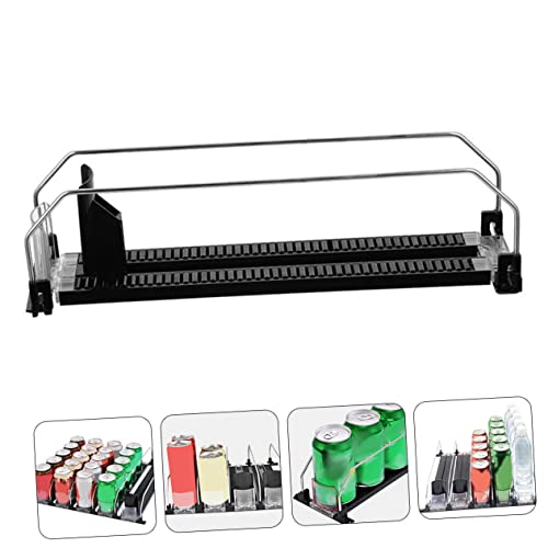 UPKOCH Beverage Organizer Glide Drink Manager Vending+Machines Organizer Drinkware Vending Machine Glide Drink Organizer for Fridge Bottle Can Organizer Black Pusher Machine Pulley