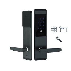 RFID Card Apartment Anti-Theft Swiping Ppassword Induction Electronic Lock+Card (Left Pull, Black+APP)