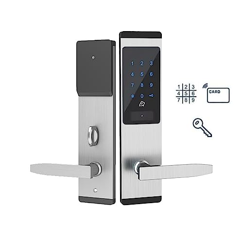 RFID Card Apartment Anti-Theft Swiping Ppassword Induction Electronic Lock+Card (Left Pull, Black+APP)