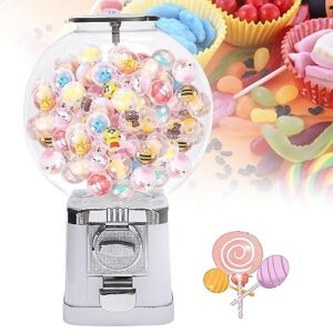 mechanical candy vending machine(only machine), household coin glue ball machine(only machine) with 17*17cm base diameter 30cm white, candy gumball machine prize machine gumball bank for game stores a
