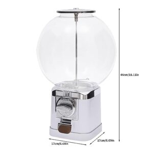 Mechanical Candy Vending Machine(Only Machine), Household Coin Glue Ball Machine(Only Machine) with 17*17cm Base Diameter 30cm White, Candy Gumball Machine Prize Machine Gumball Bank for Game Stores A