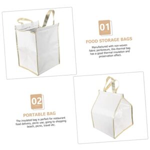 Sosoport Insulation Bags Insulated Bags for Food Cooler Bags for Groceries Icing Bags Disposable nonwoven peritonealwaterproof Takeout Food Bag Cake Cooler Bag Grocery Carrier Bags Folding