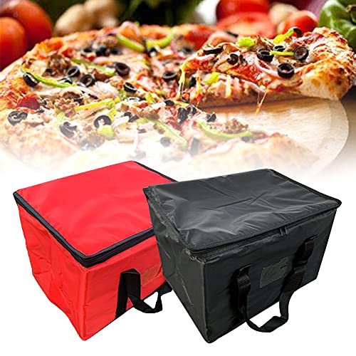 Food Delivery Bag, Oxford Cloth Pizza Delivery Bag, with Handle, Insulated Grocery Bags, Large Pizza Delivery Bag, Cooler Bag, for Takeaways, Camping & Beach(Black)