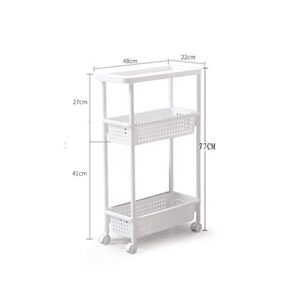 CZDYUF Gap Kitchen Storage Rack Shelf Slim Slide Tower Movable Assemble Thickened Plastic Bathroom Shelf Wheels Space Saving Organizer