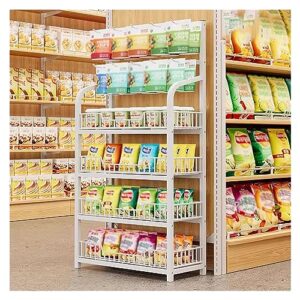 commercial supermarket shelf 3/4/5 shelf, convenience store/pharmacy floorstanding display stand for snack beverage toys fruit, home kitchen spice storage rack ( color : white , size : 4 shelf (50x27x