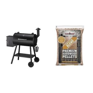 z grills wood pellet smoker with upgraded pid controller, 8 in 1 bbq grill, 553 sq in cooking area & camp chef competition blend bbq pellets, hardwood pellets for grill, smoke, bake, roast