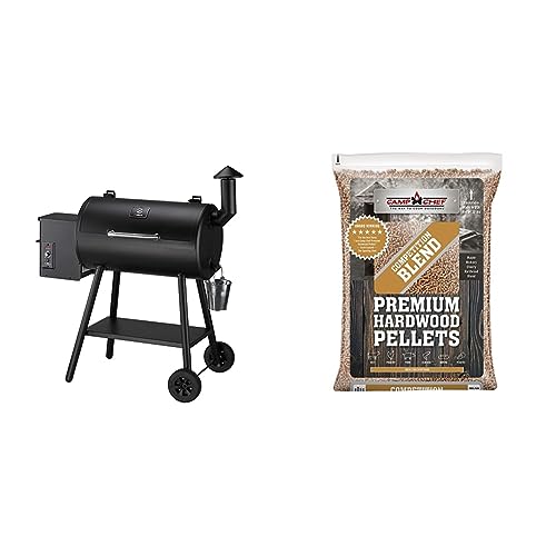 Z GRILLS Wood Pellet Smoker with Upgraded PID Controller, 8 in 1 BBQ Grill, 553 sq in Cooking Area & Camp Chef Competition Blend BBQ Pellets, Hardwood Pellets for Grill, Smoke, Bake, Roast