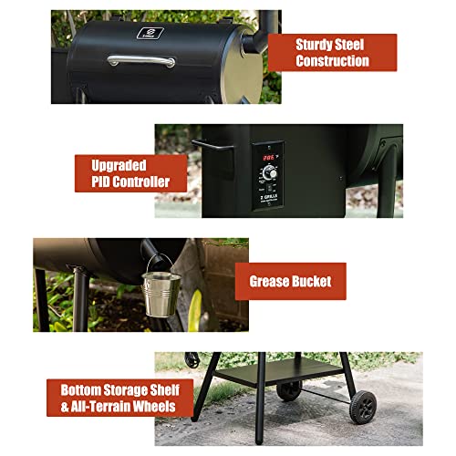 Z GRILLS Wood Pellet Smoker with Upgraded PID Controller, 8 in 1 BBQ Grill, 553 sq in Cooking Area & Camp Chef Competition Blend BBQ Pellets, Hardwood Pellets for Grill, Smoke, Bake, Roast