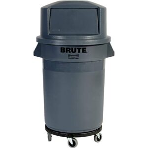 Rubbermaid Commercial Products Brute Trash Can Dolly with Wheels, Black, Transports 20, 32, 44 and 55G Brute Containers