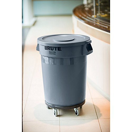 Rubbermaid Commercial Products Brute Trash Can Dolly with Wheels, Black, Transports 20, 32, 44 and 55G Brute Containers