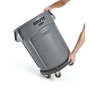 Rubbermaid Commercial Products Brute Trash Can Dolly with Wheels, Black, Transports 20, 32, 44 and 55G Brute Containers