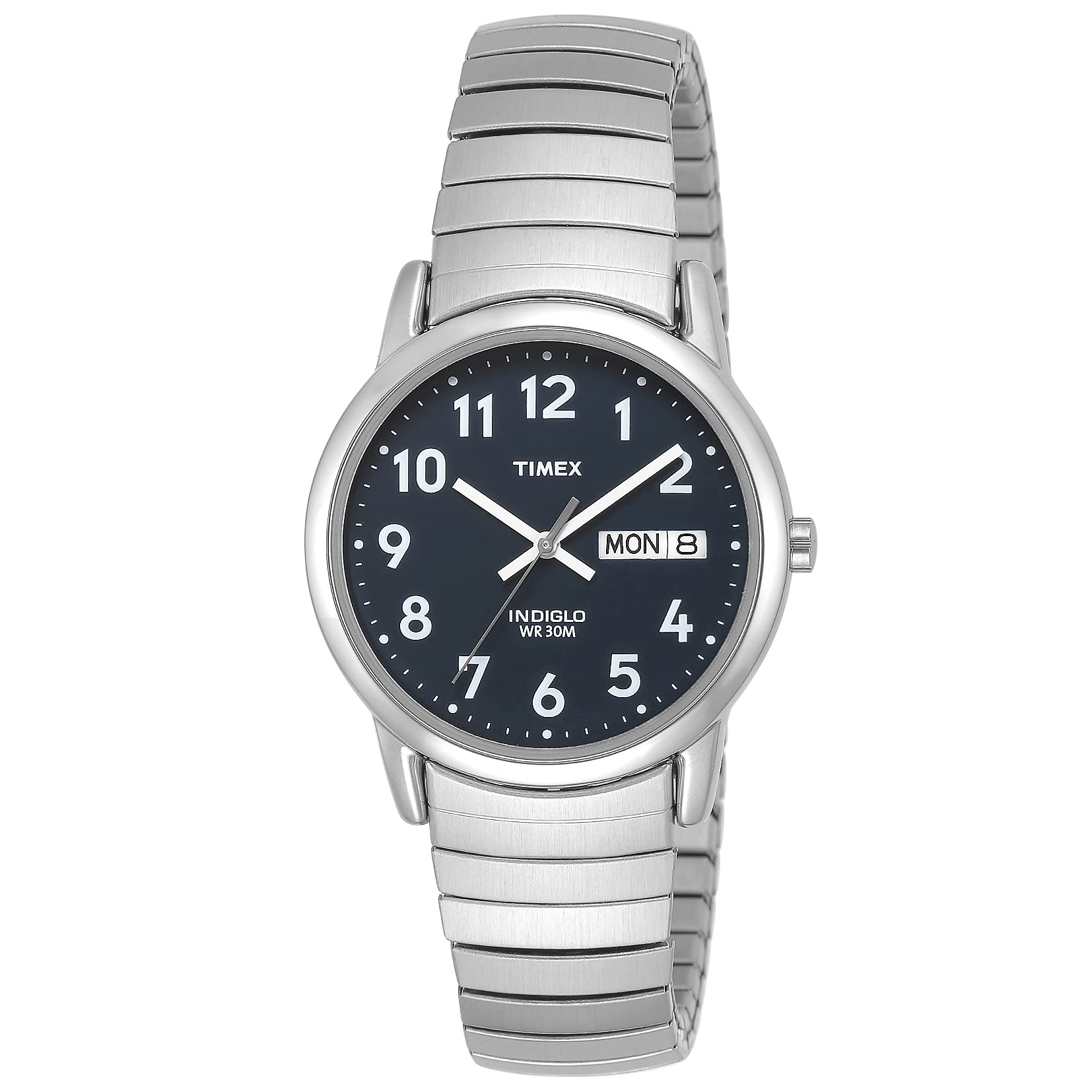 Timex Men's T20031 Easy Reader 35mm Silver-Tone Stainless Steel Expansion Band Watch