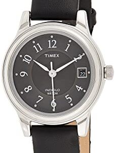 Timex Women's T29291 Porter Street Black Leather Strap Watch