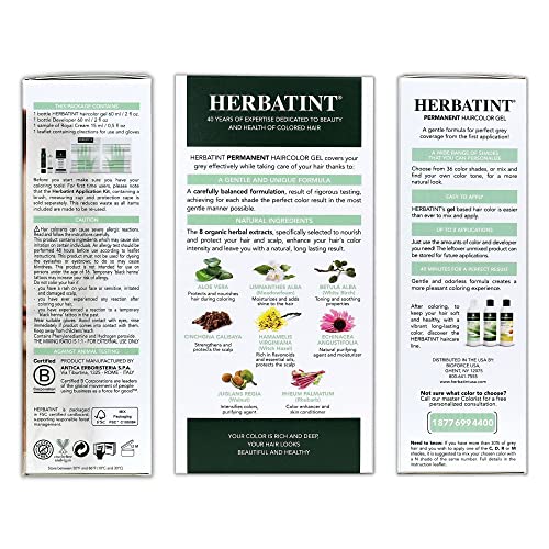 Herbatint Permanent Haircolor Gel, 7R Copper Blonde, Alcohol Free, Vegan, 100% Grey Coverage - 4.56 oz