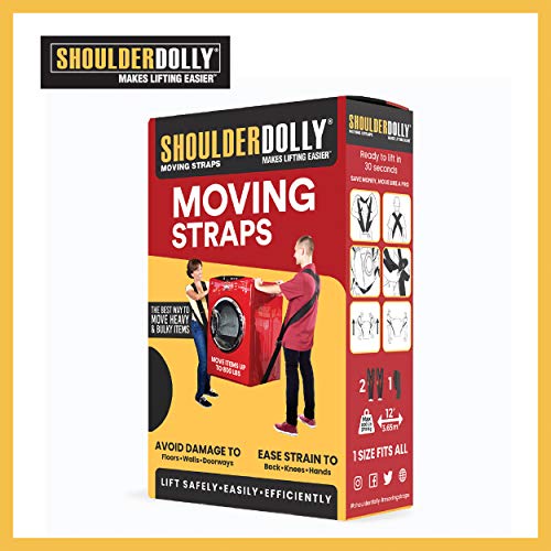 Shoulder Dolly Moving Straps - Lifting Strap for 2 Movers - Move, Lift, Carry, And Secure Furniture, Appliances, Heavy, Bulky Objects Safely, Efficiently, More Easily Like The Pros - Essential Moving Supplies - LD1000