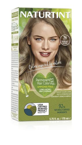 Naturtint Permanent Hair Color (Pack of 1), Ammonia Free, Vegan, Cruelty Free, up to 100% Gray Coverage, Long Lasting Results (7N Hazelnut Blonde)