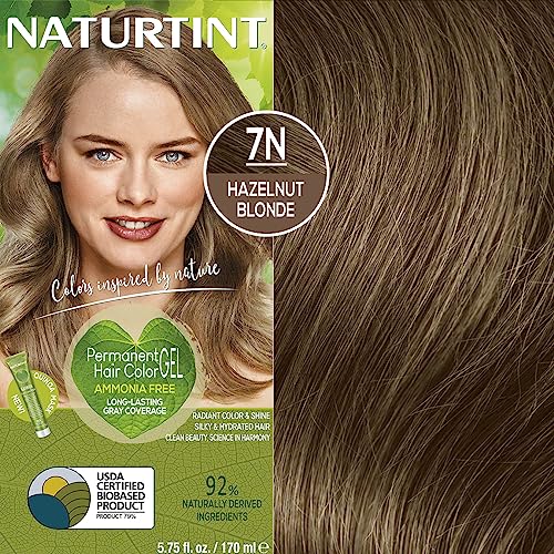 Naturtint Permanent Hair Color (Pack of 1), Ammonia Free, Vegan, Cruelty Free, up to 100% Gray Coverage, Long Lasting Results (7N Hazelnut Blonde)