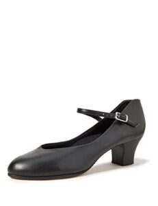 capezio women's jr. footlight character shoe,black,7.5 w us