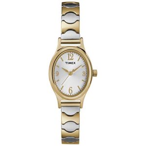 timex women's t26301 kendall circle two-tone stainless steel expansion band watch