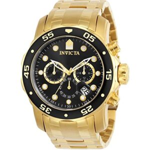 invicta men's 0072 pro diver collection chronograph 18k gold-plated watch