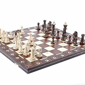 Wegiel Chess Set - Consul Chess Pieces and Board - European Wooden Handmade Game - JUNIOR