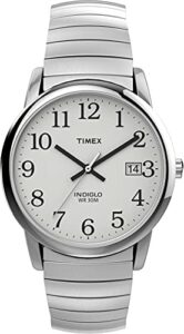 timex t2h451 easy reader 35mm silver-tone stainless steel expansion band watch