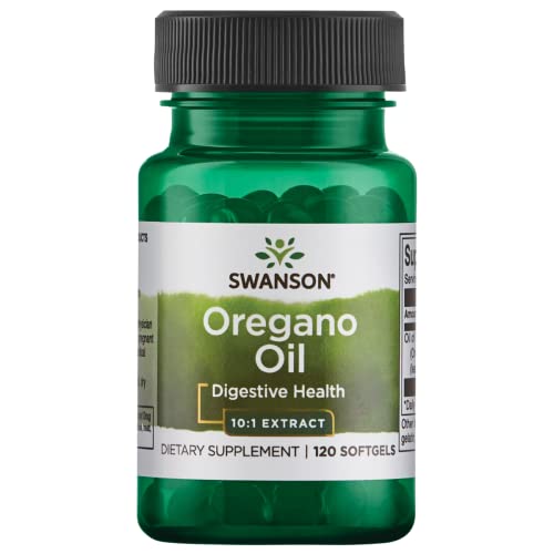 Swanson Oregano Oil 10:1 Extract-Natural Supplement Promoting Digestive Health-Respiratory & Urinary Tract Health Support (120 Softgels, 150mg Each)