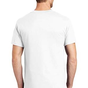 Hanes TAGLESS 6.1 Short Sleeve Tee with Pocket, L-White