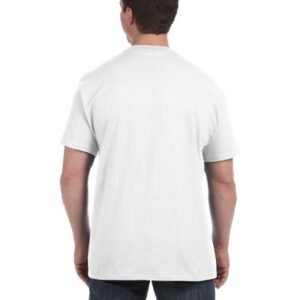 Hanes TAGLESS 6.1 Short Sleeve Tee with Pocket, L-White