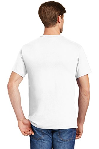 Hanes TAGLESS 6.1 Short Sleeve Tee with Pocket, L-White