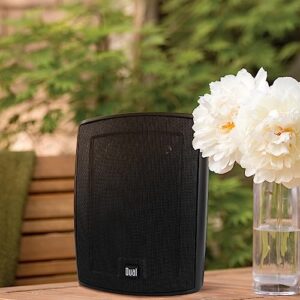 Dual Electronics LU53PB 5.25" 3-Way High Performance Outdoor Indoor Speakers with Powerful Bass | Effortless Mounting Swivel Brackets | All Weather Resistance | Expansive Stereo Sound Coverage | Sold in Pairs, Black